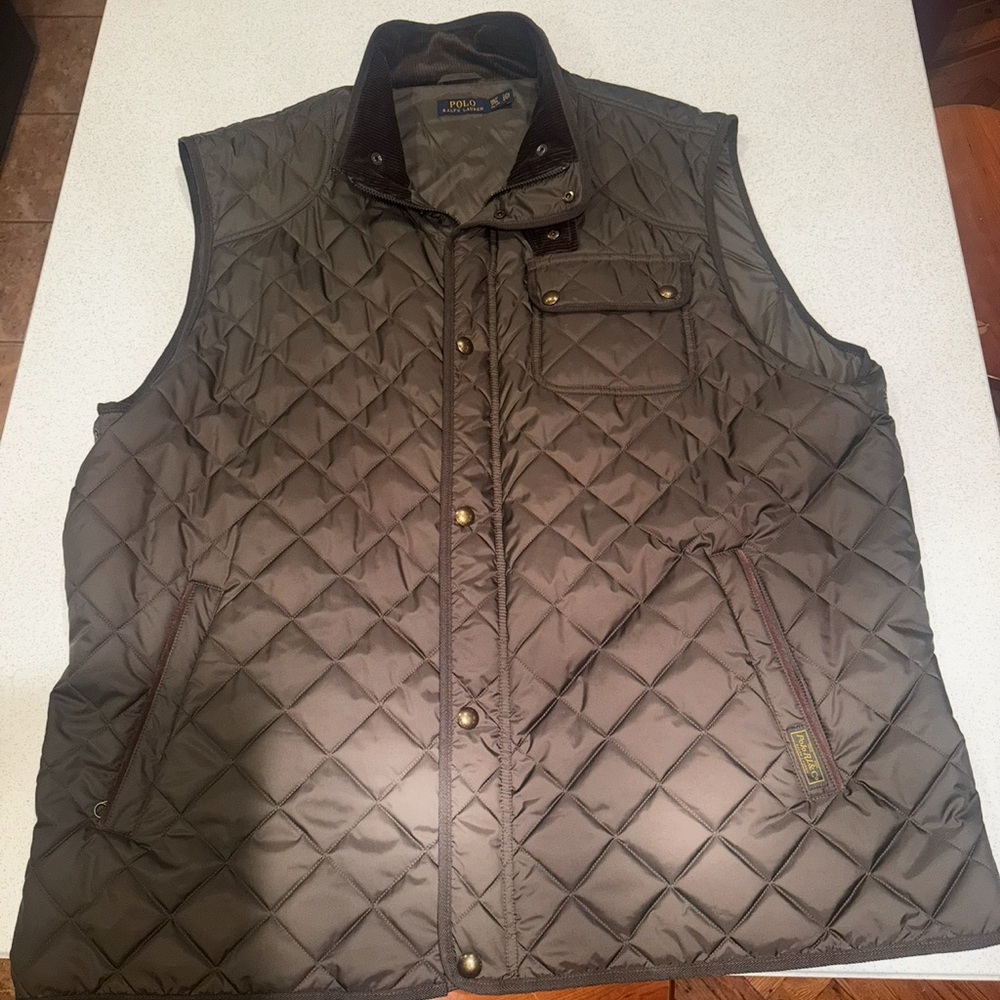 Ralph Lauren Men's Quilted Vest - Dark Olive - Picture 3 of 6